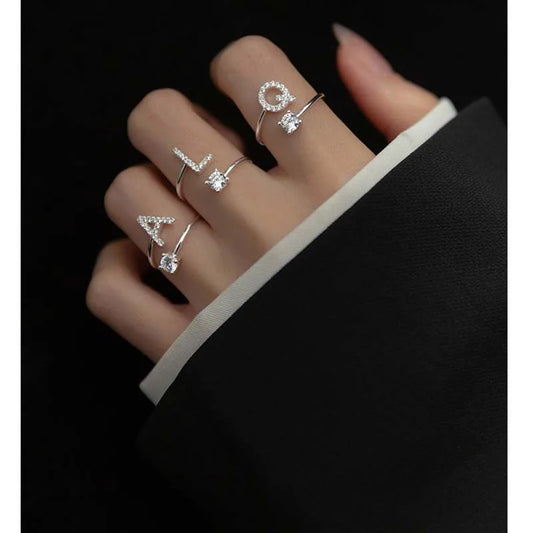Sparkling Initial Ring